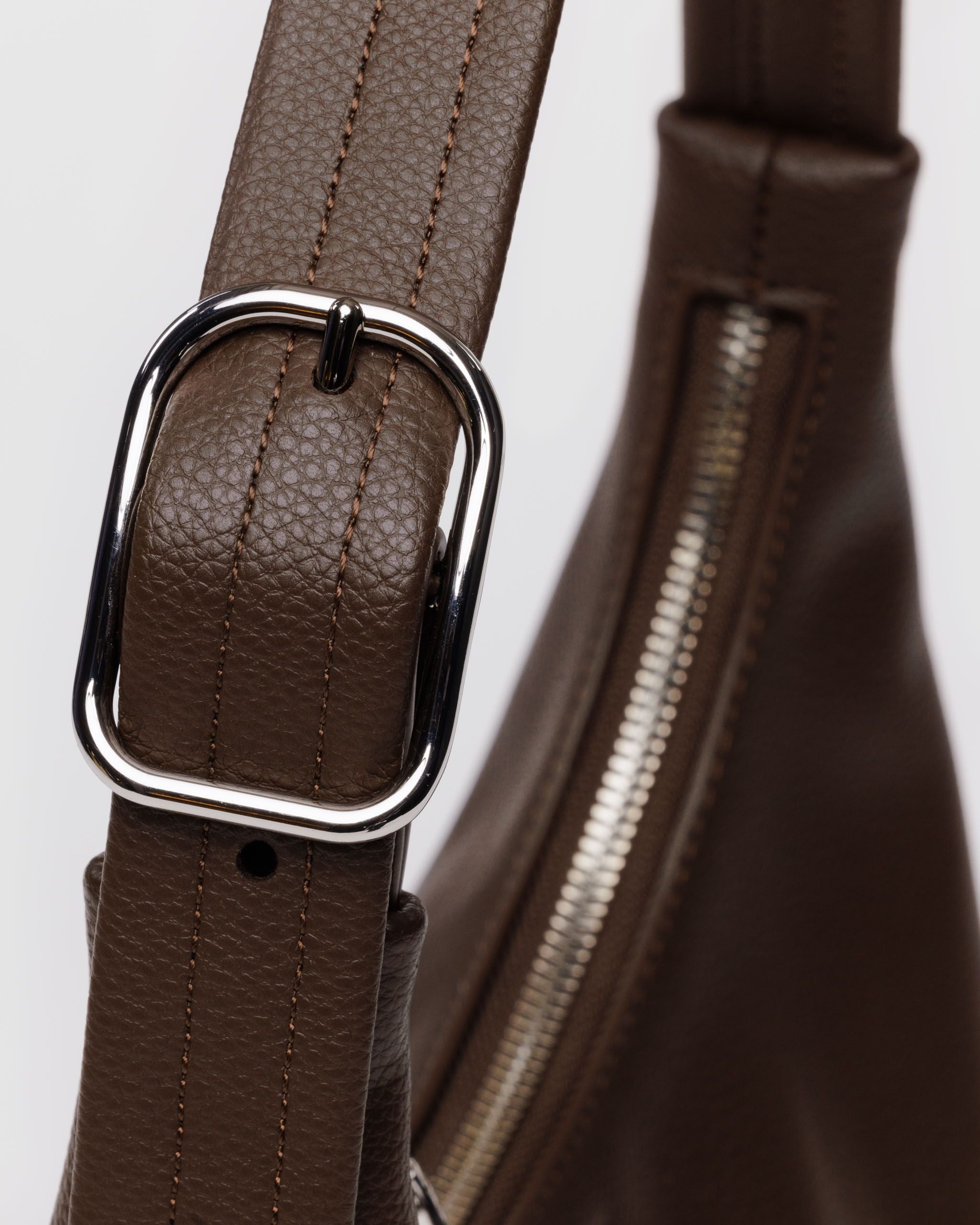 Mini Recycled Leather Shoulder Bag - Brown