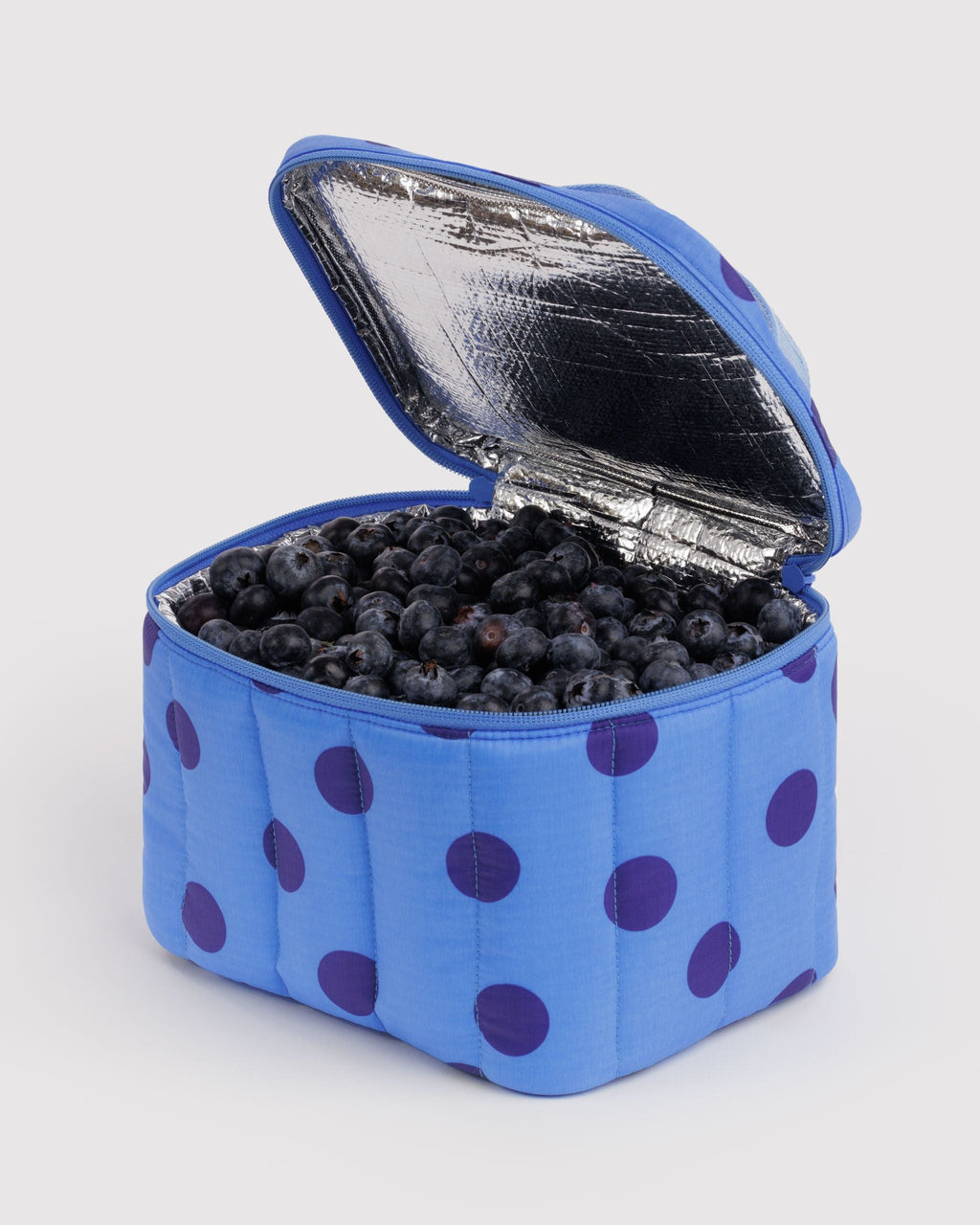 Puffy Lunch Bag - Blue Polka Dot